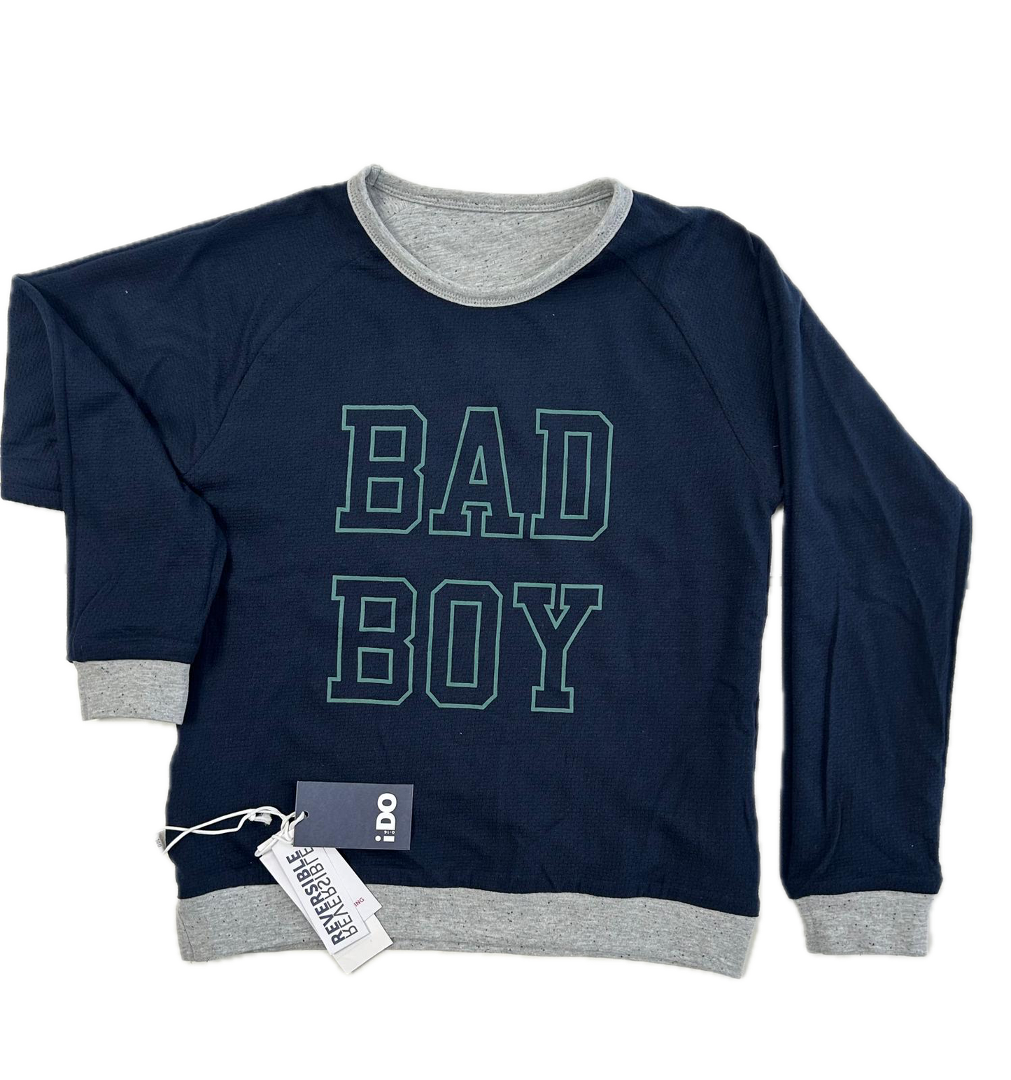 iDo Felpa Reversibile Grigio e Blu