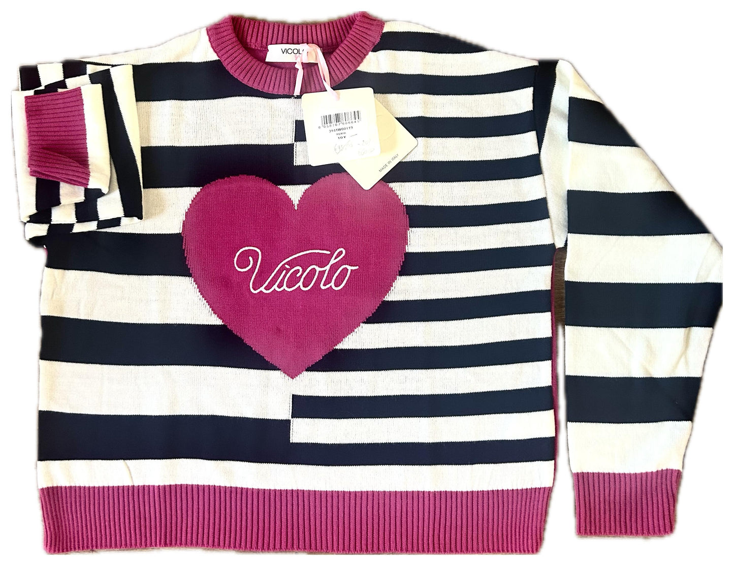 Vicolo Felpa Fucsia Righe