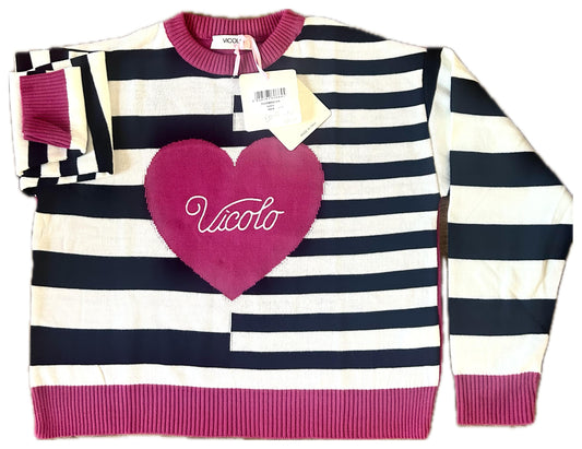 Vicolo Felpa Fucsia Righe