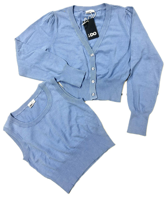 iDo set cardigan + top azzurro